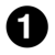 white numeral 1 centered inside black circle th