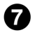 white numeral 1 centered inside black circle th