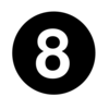 white numeral 1 centered inside black circle th